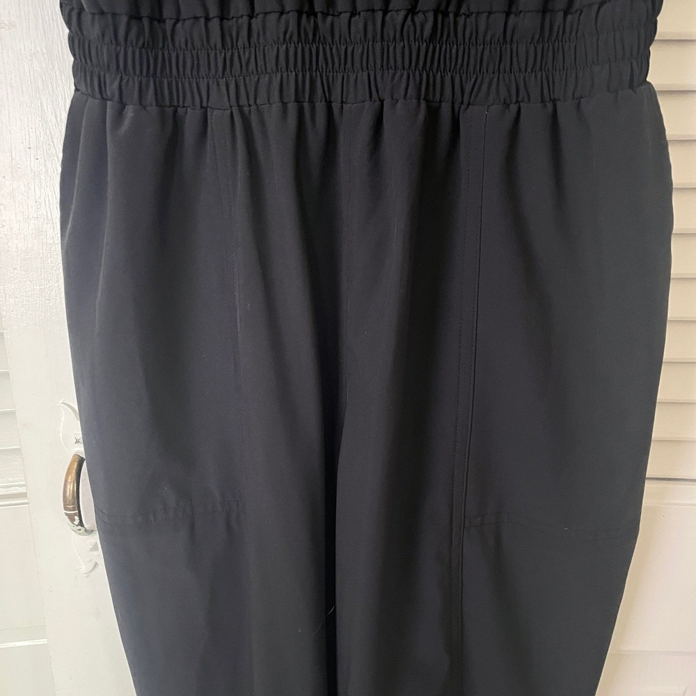 Athleta Roaming Sleeveless Jumpsuit Black Sz 4‎ Scoop Neck, Low Back - Picture 4 of 12